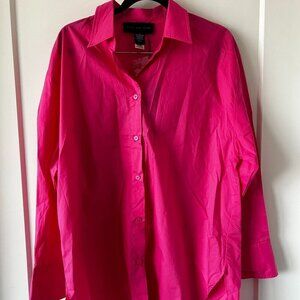 Know One Cares Pink Button Down Shirt M/L